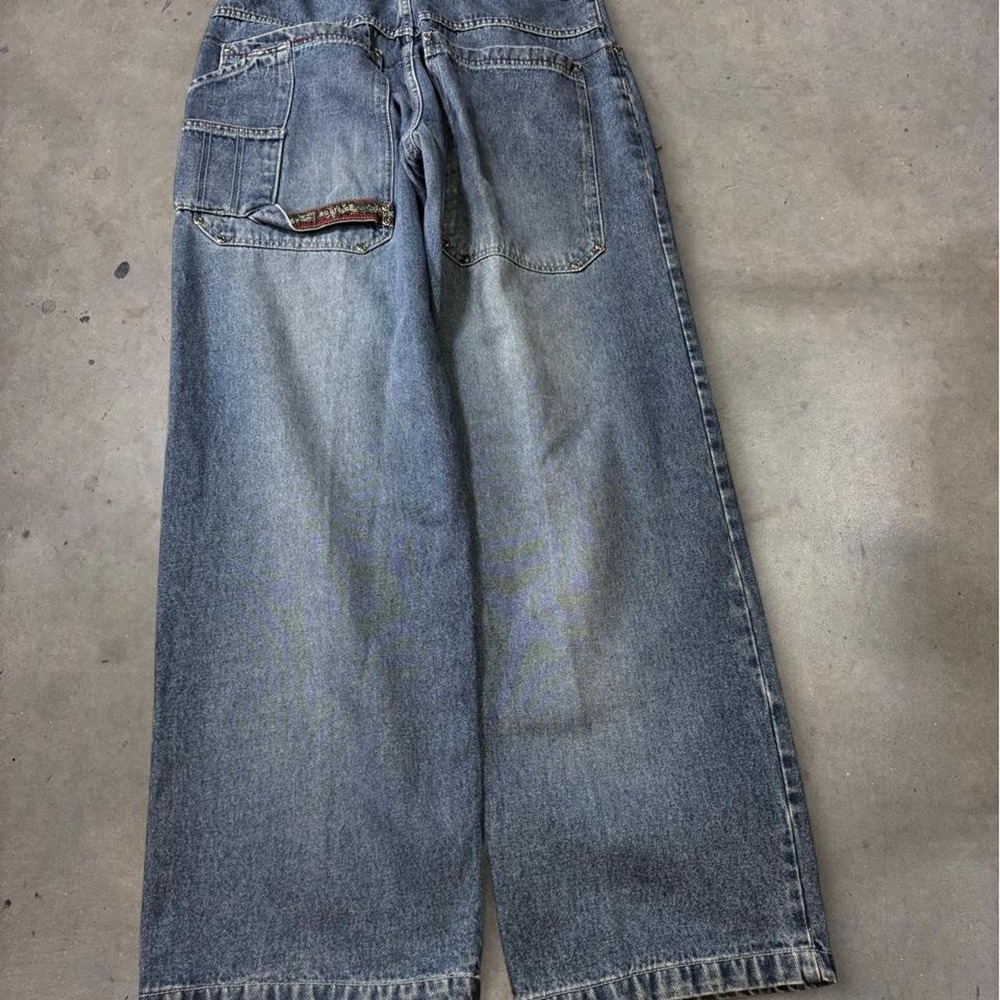 Route 66 Mens Y2K Wide Leg Carpenter Jeans Blue Jnco Style 34x32